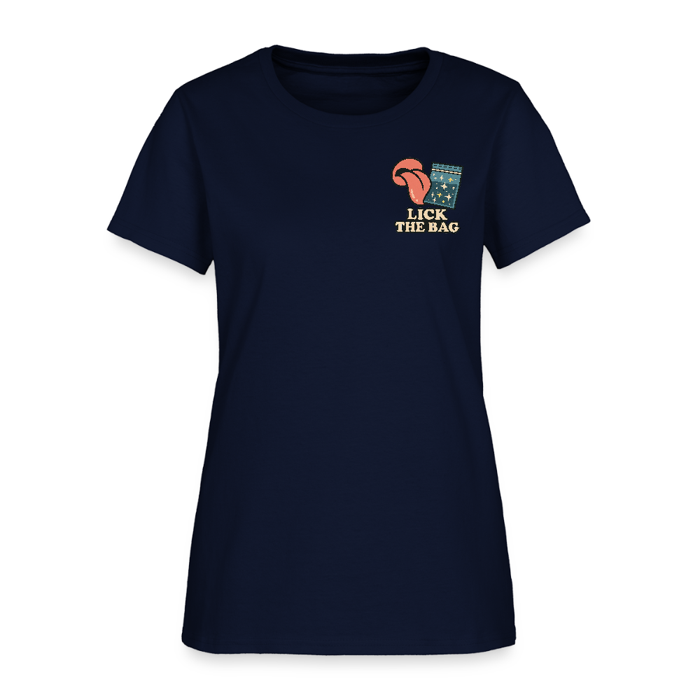 Women’s “Lick The Bag” Image Logo Tee - navy