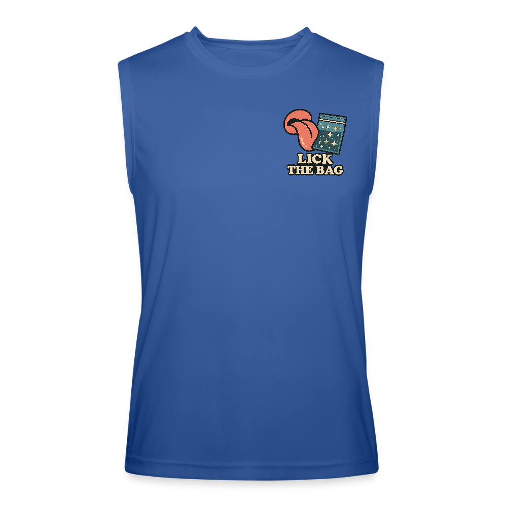 Men’s “Lick The Bag” Performance Tank - w/ Image - royal blue