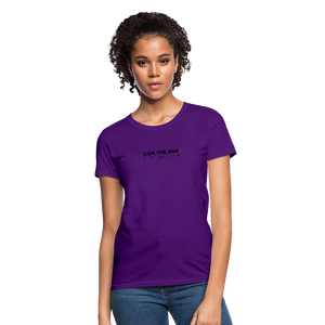Women’s “Lick The Bag” Brail Logo Tee - purple