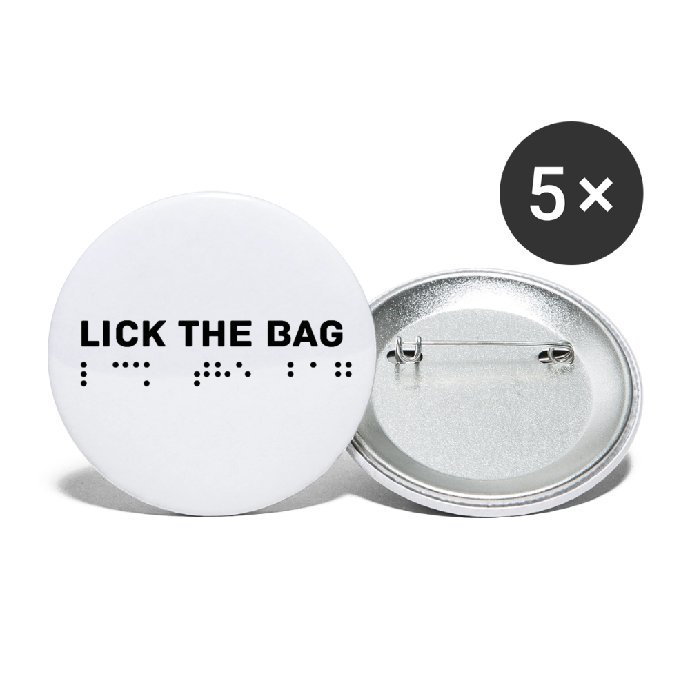 Lick The Bag Buttons large 2.2'' (5-pack - Brail) - white