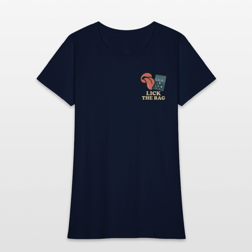 Women’s “Lick The Bag” Image Logo Tee - navy