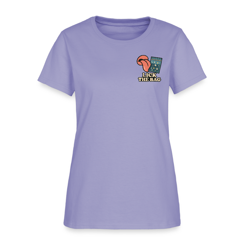 Women’s “Lick The Bag” Image Logo Tee - lavender