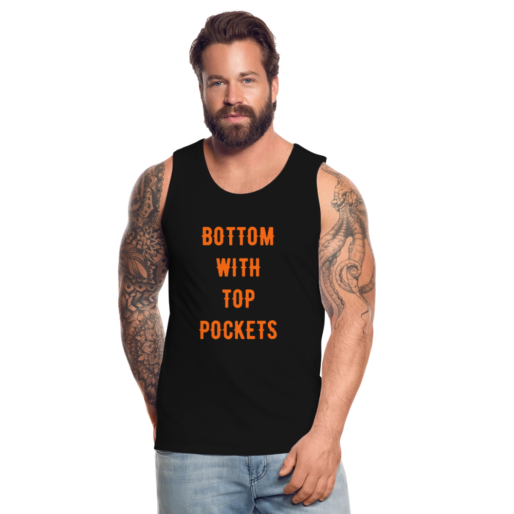 Bottom w/ Top Pockets - Men's Premium Tank Top - black