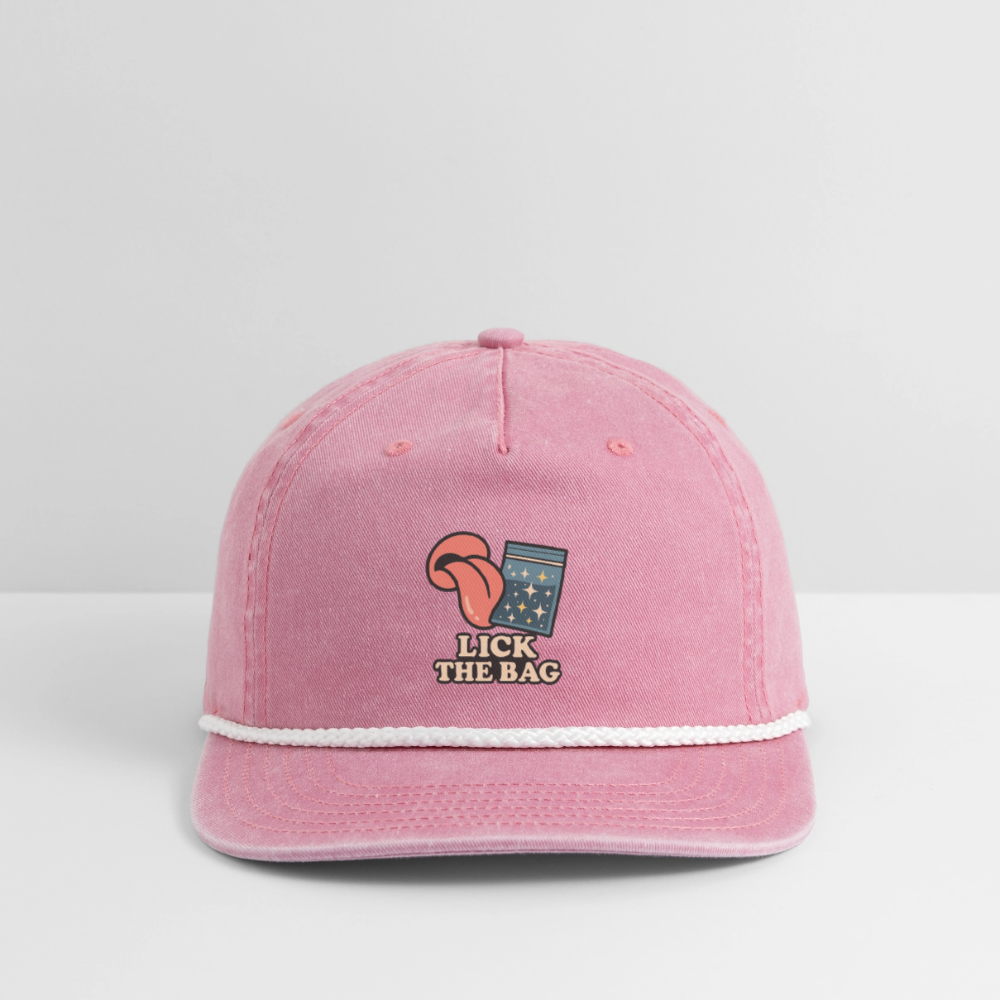 Vintage Wash “Lick The Bag” Image Logo Cap - washed pink