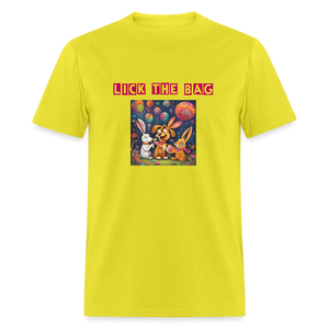 Unisex “Lick The Bag” T-Shirt (Bunny) - yellow