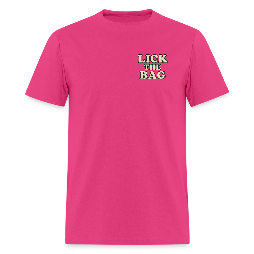 Unisex Lick The Bag T-Shirt (text only) - fuchsia