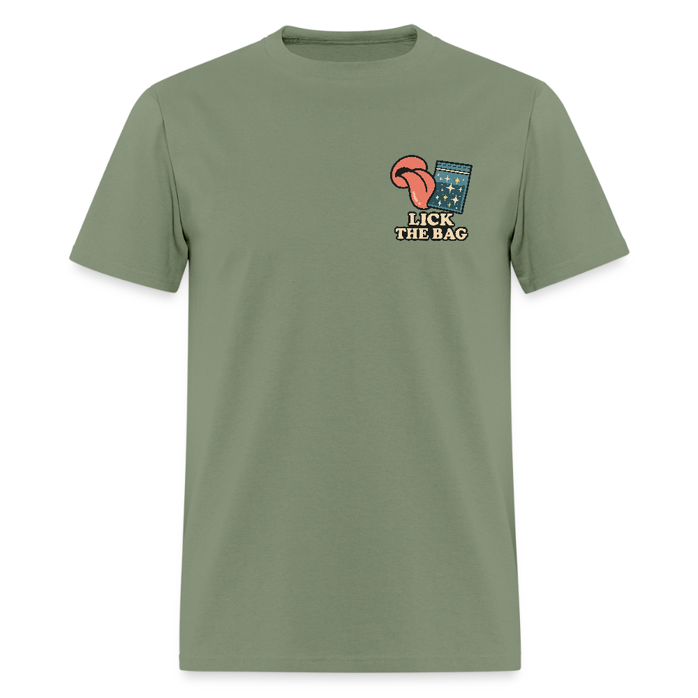 Unisex Lick The Bag T-Shirt (w/ Image) - military green