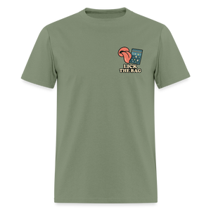 Unisex Lick The Bag T-Shirt (w/ Image) - military green