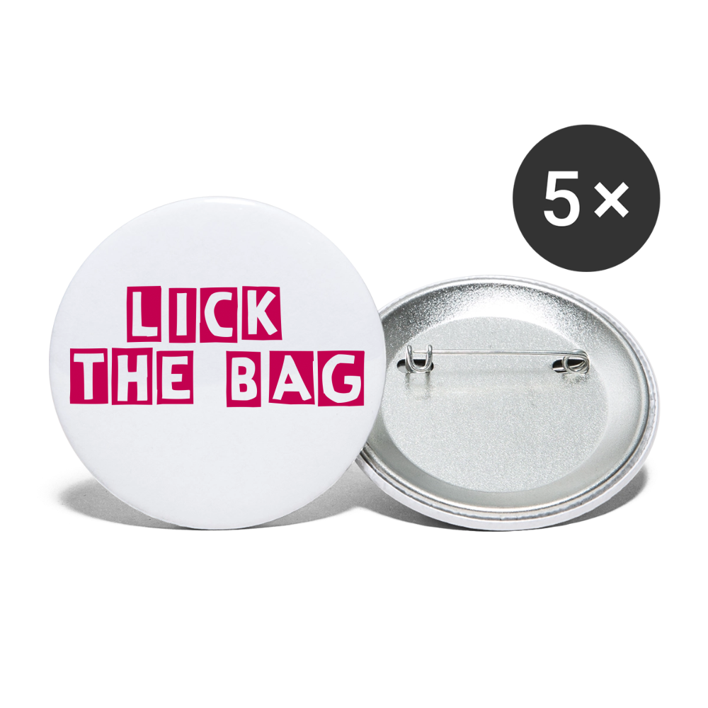 Lick the Bag Buttons small 1'' (5-pack - Bunny) - white