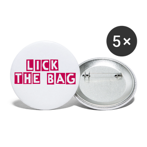 Lick the Bag Buttons small 1'' (5-pack - Bunny) - white