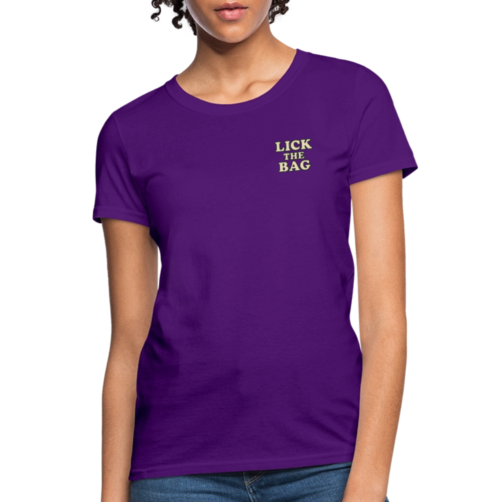 Women’s “Lick The Bag” Text Logo Tee - purple