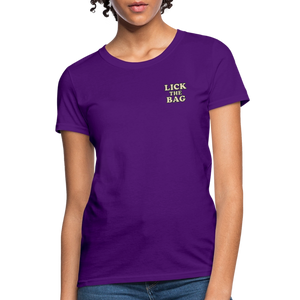 Women’s “Lick The Bag” Text Logo Tee - purple