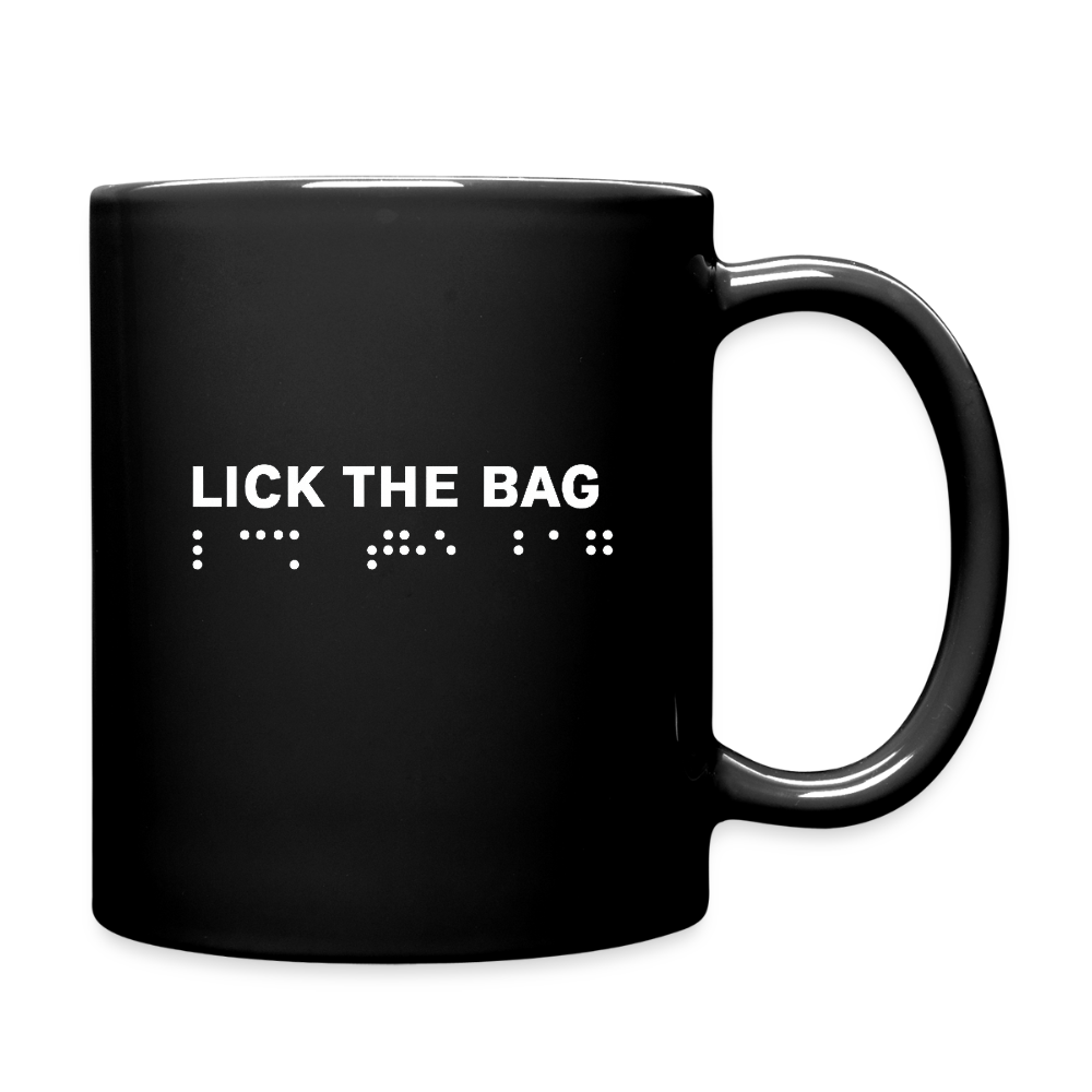 “Lick The Bag” Brail Full Color Mug - black