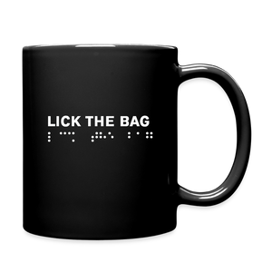 “Lick The Bag” Brail Full Color Mug - black