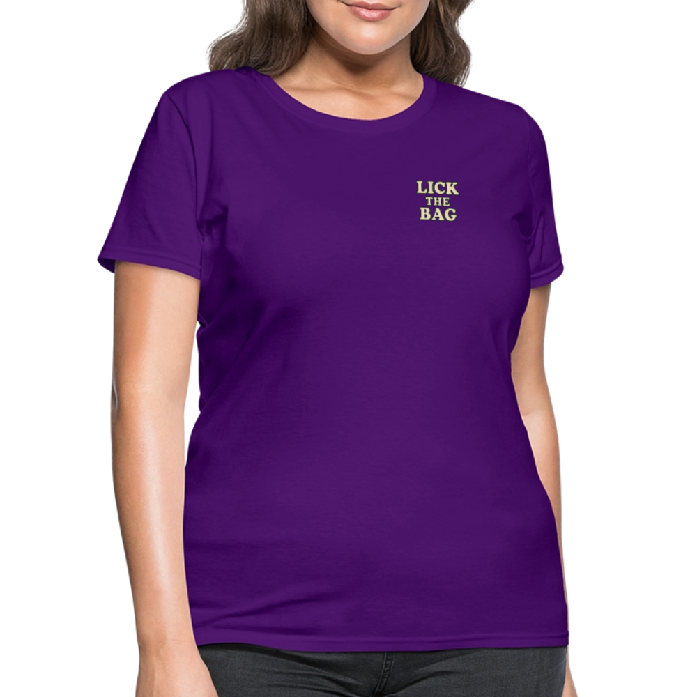 Women’s “Lick The Bag” Text Logo Tee - purple