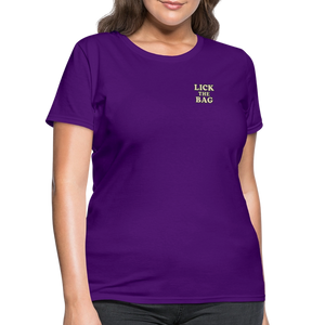 Women’s “Lick The Bag” Text Logo Tee - purple
