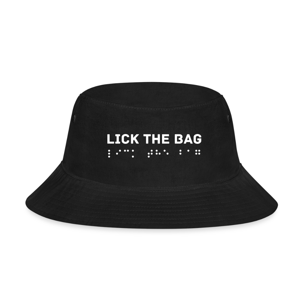 “Lick The Bag” Bucket Hat Brail - black