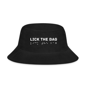 “Lick The Bag” Bucket Hat Brail - black