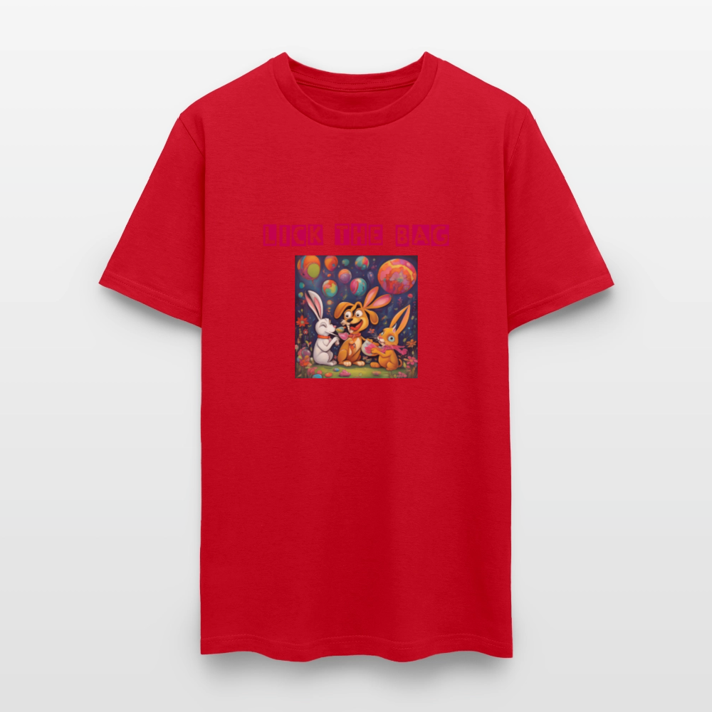 Unisex “Lick The Bag” T-Shirt (Bunny) - red