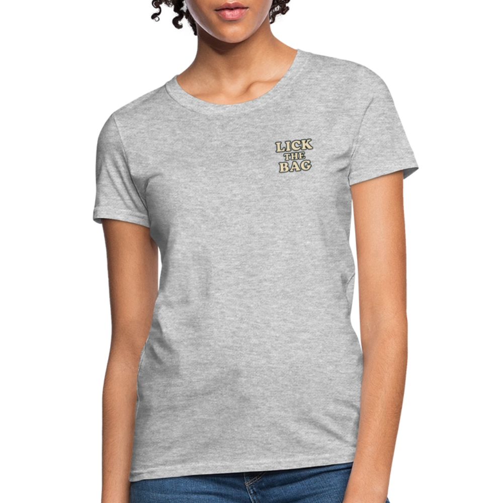 Women’s “Lick The Bag” Text Logo Tee - heather gray