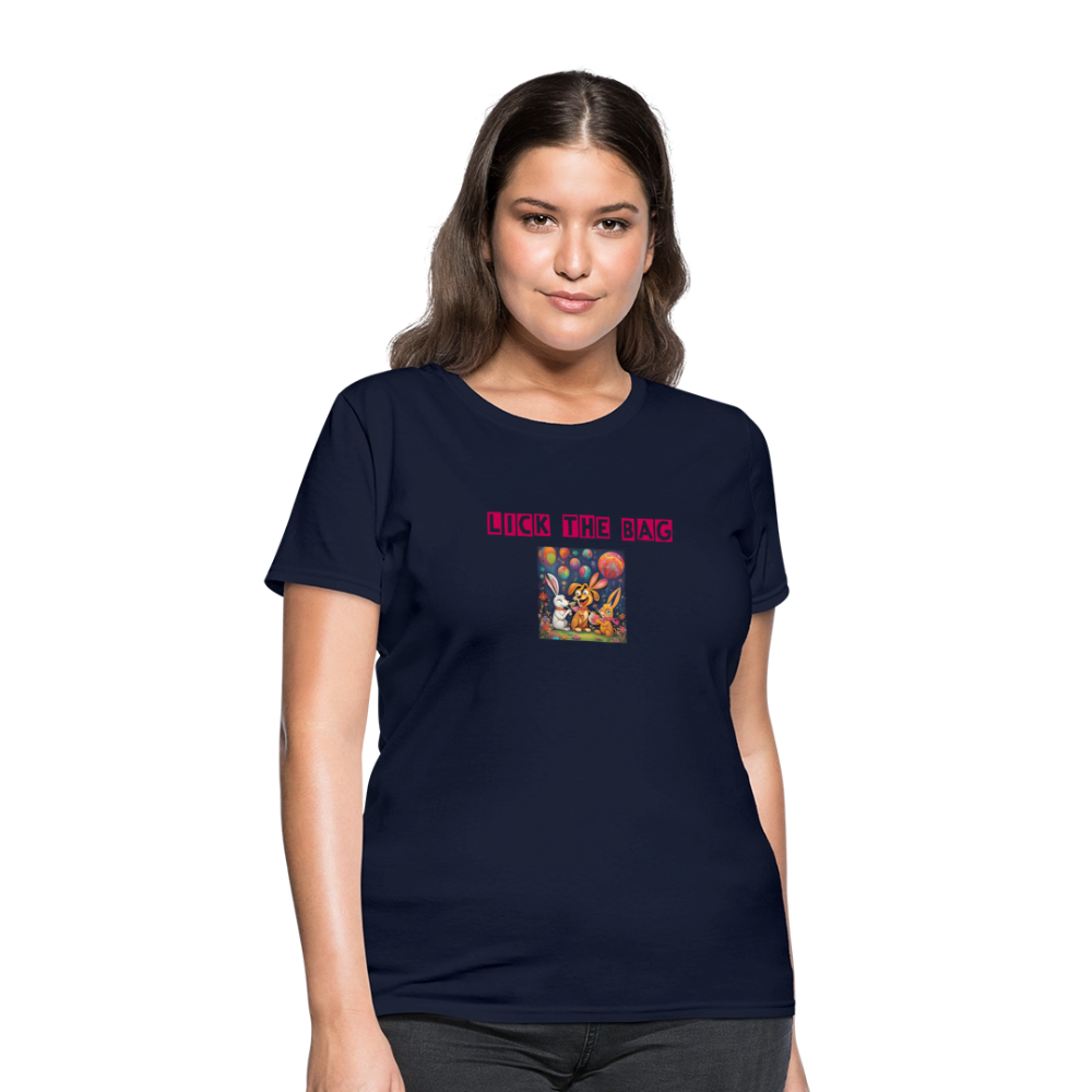 Women’s “Lick The Bag” Bunny Logo Tee - navy