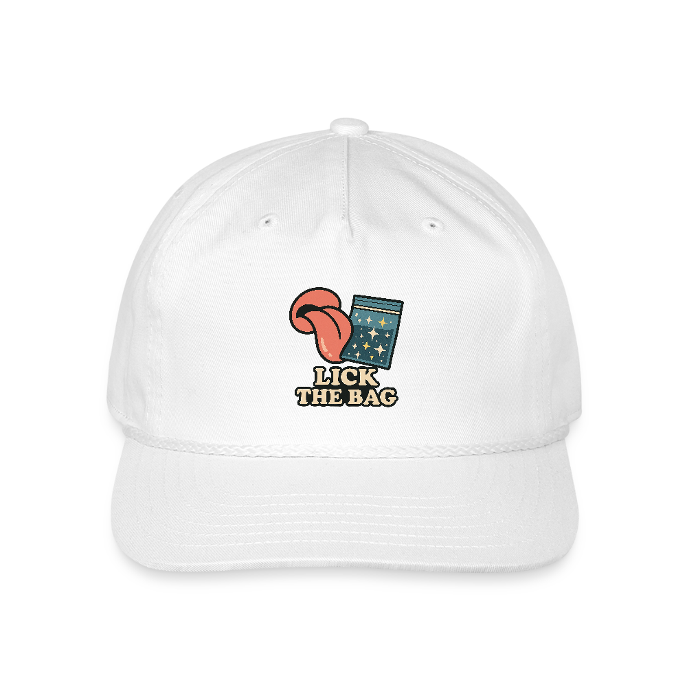 Vintage Wash “Lick The Bag” Image Logo Cap - white