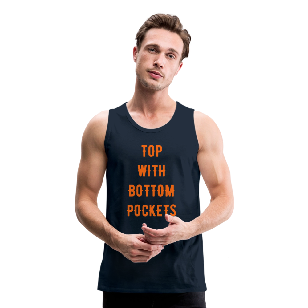 Top w/ Bottom Pockets - Men's Premium Tank Top - deep navy