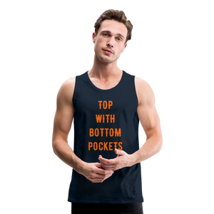 Top w/ Bottom Pockets - Men's Premium Tank Top - deep navy