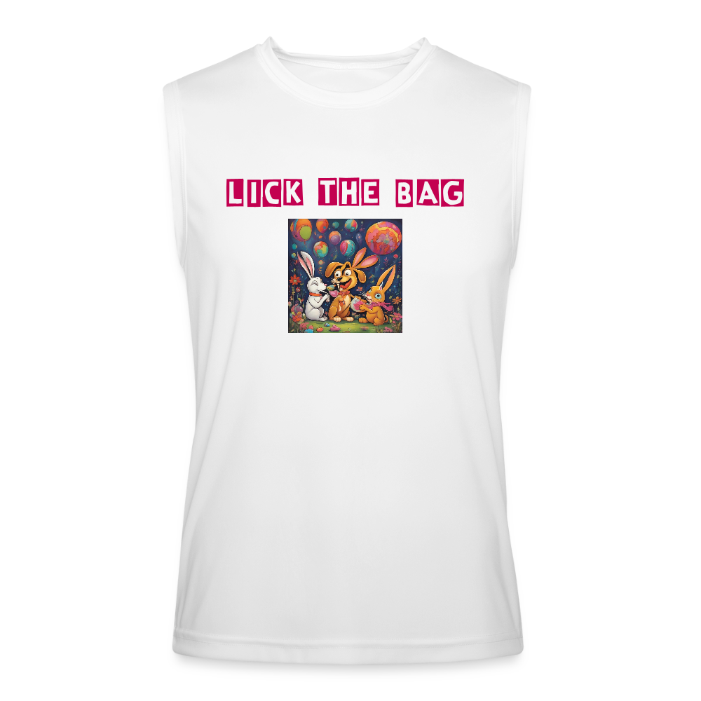 Men’s “Lick The Bag” Performance Tank Top - Bunny - white