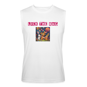 Men’s “Lick The Bag” Performance Tank Top - Bunny - white