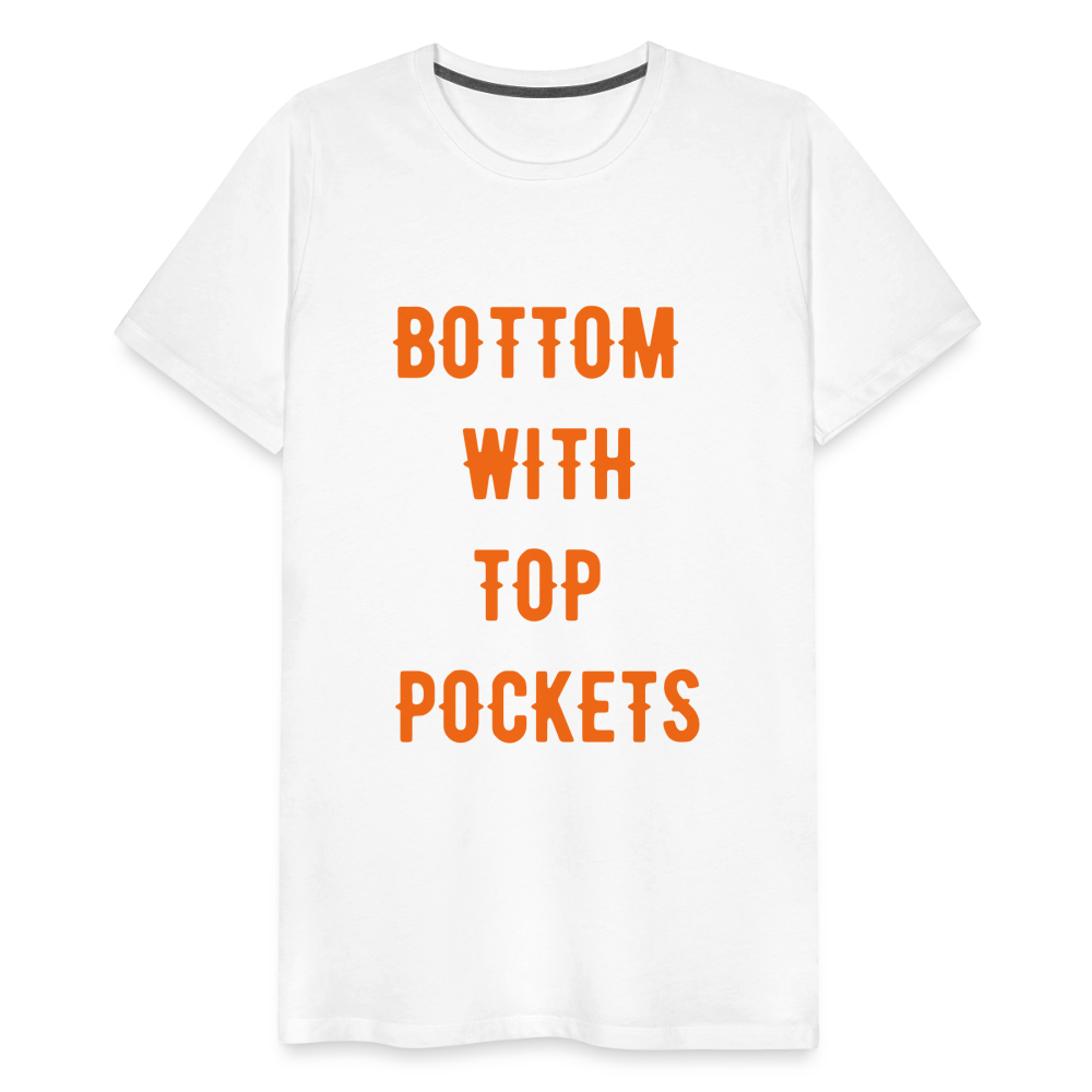 Bottom w/ Top Pockets - Men's Premium T-Shirt - white