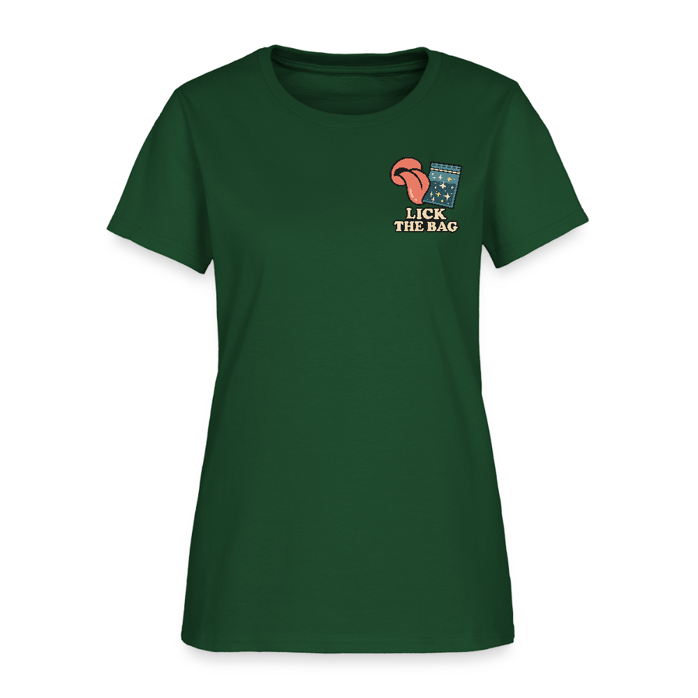 Women’s “Lick The Bag” Image Logo Tee - forest green
