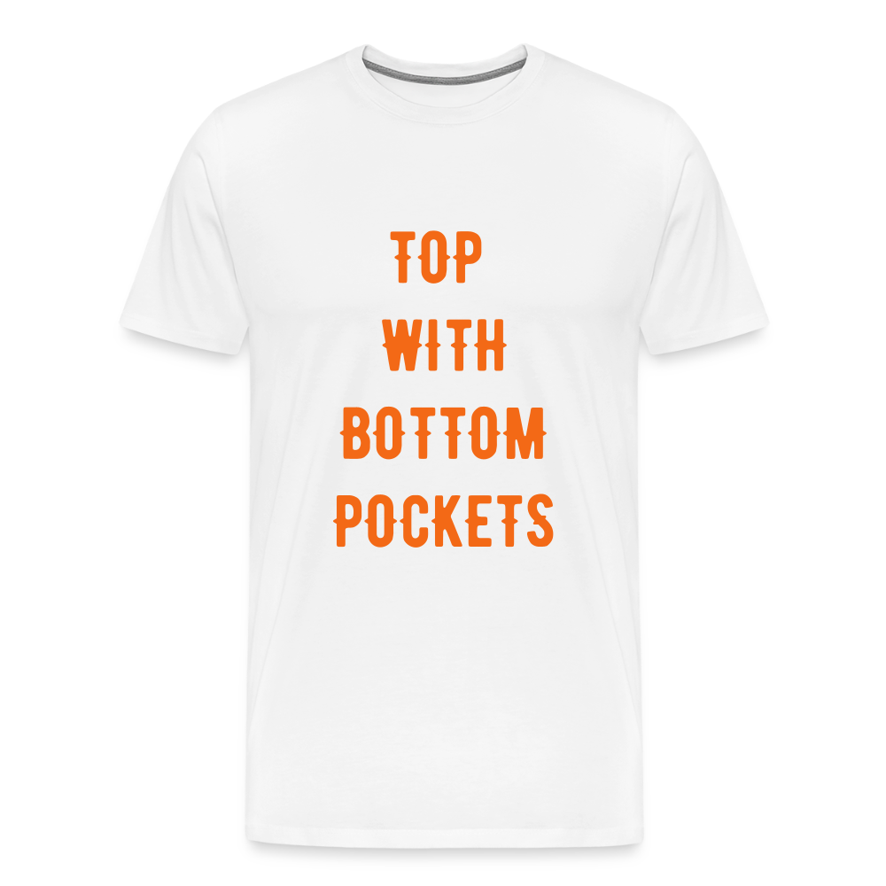 Top w/ Bottom Pockets - Men's Premium T-Shirt - white
