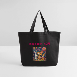 “Lick The Bag” Eco-Friendly Cotton Tote - Bunny - black