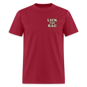 Unisex Lick The Bag T-Shirt (text only) - dark red